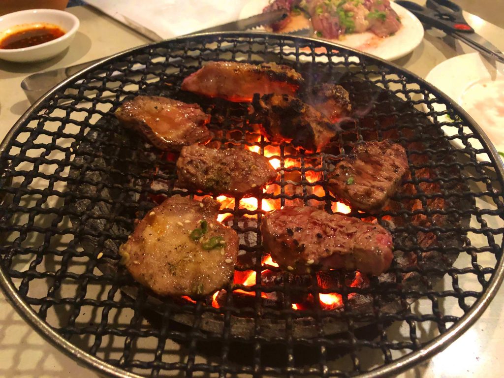 焼いている様子